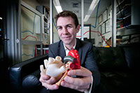 Dr. Daniel Timms with a BiVACOR prototype