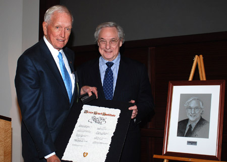 From left, Dr. Denton Cooley presents Dr. Bud Frazier with the Ray C. Fish Award for Scientific Achievement. From left, Dr. Denton Cooley presents Dr. Bud Frazier with the Ray C. Fish Award for Scientific Achievement.