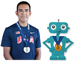 Leo Manzano and Project Heart robot Cool-E