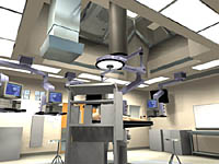 Artist's rendering of operating room. Artist's rendering of operating room.