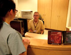 Information desk at the Library & Learning Resource Center.