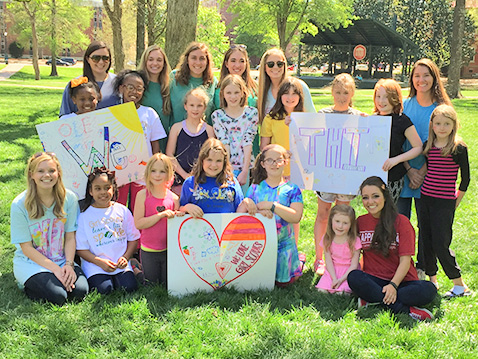 Alex Wallace, THI Heart Health Ambassador with girl scouts Alex Wallace, THI Heart Health Ambassador with girl scouts