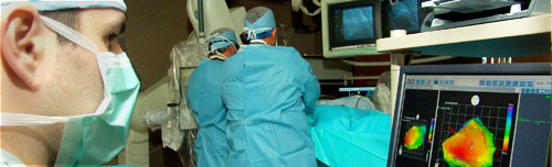 View of a stem cell procedure in the cardiac cath lab. View of a stem cell procedure in the cardiac cath lab.